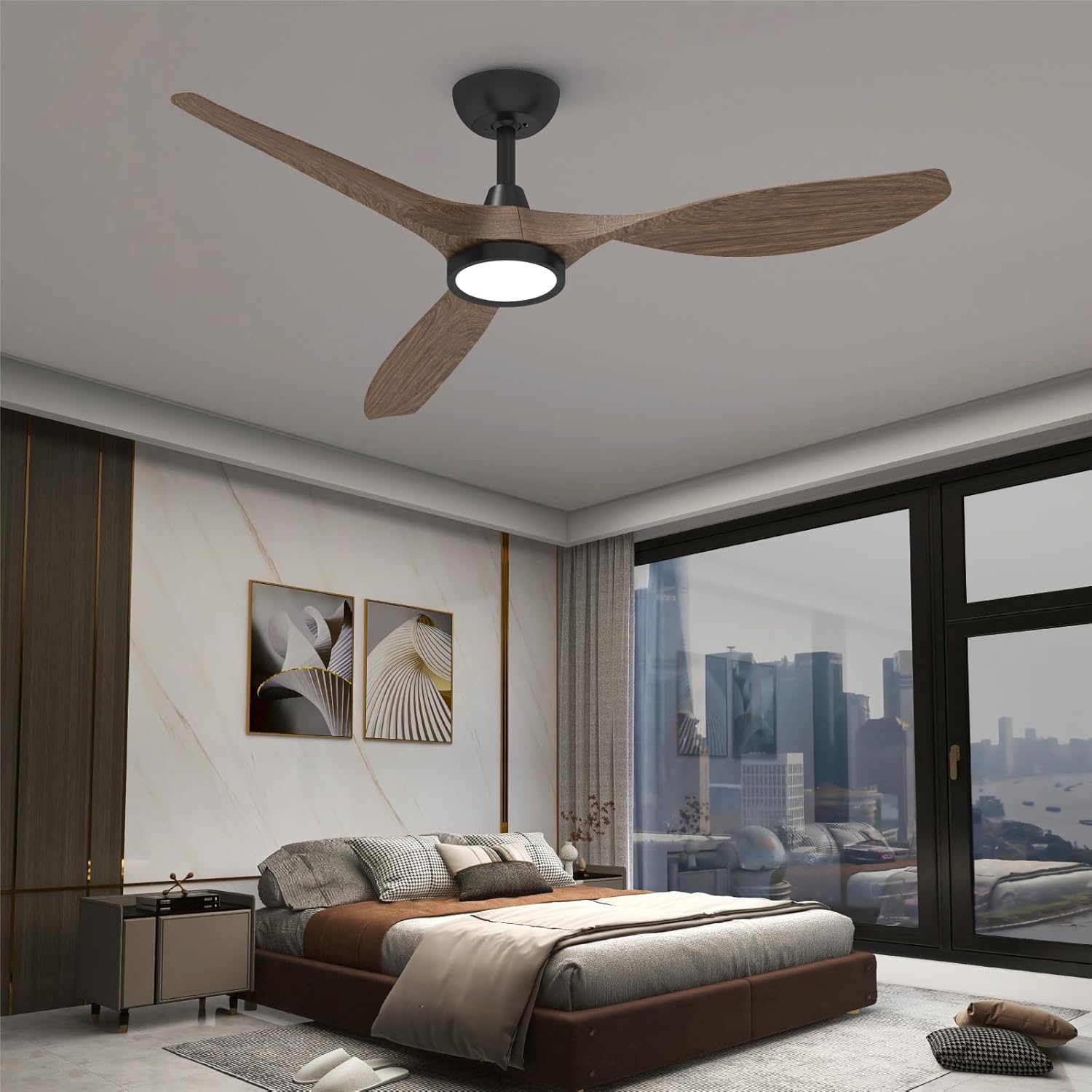 Roomratv 52" Ceiling Fan with Light & Remote